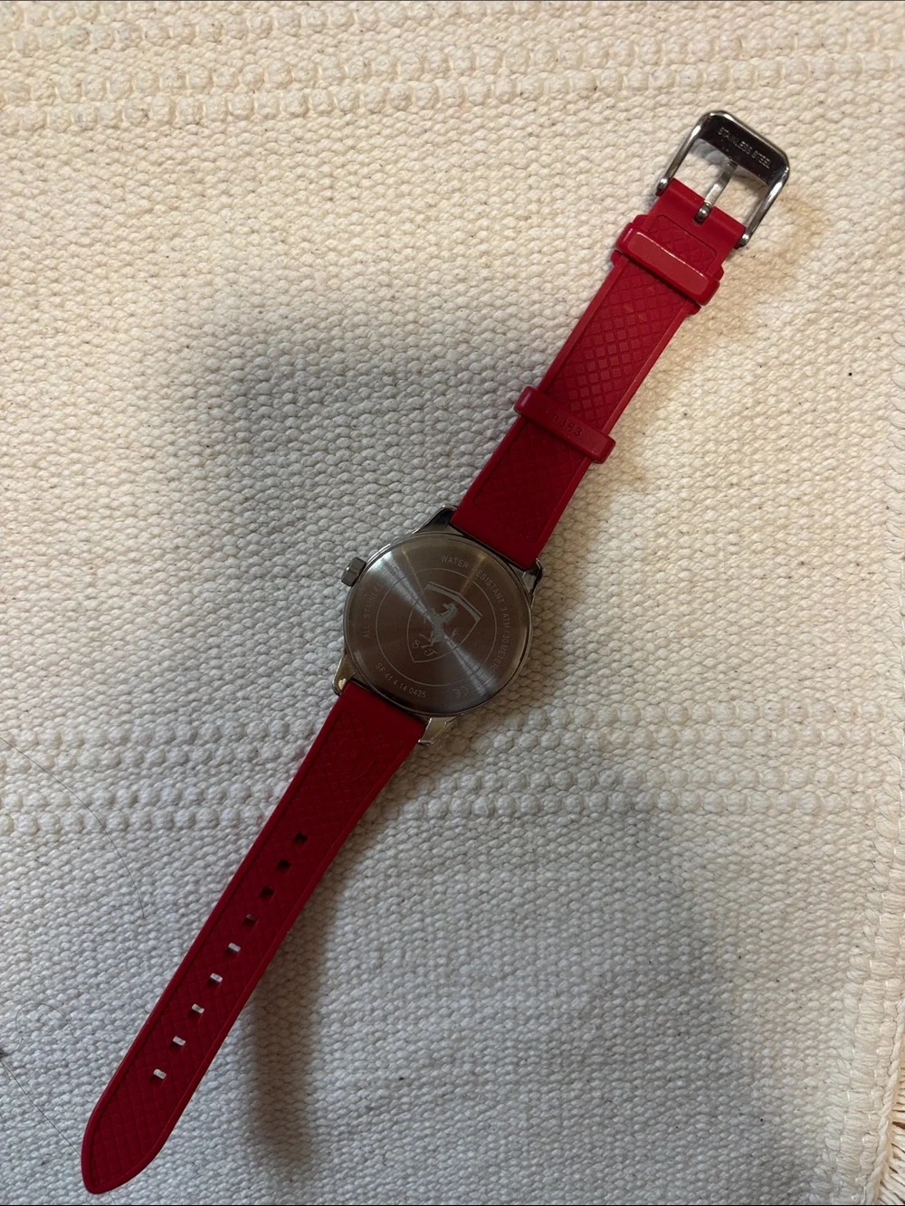 Ferrari Red Strap Black Dial Men's Watch